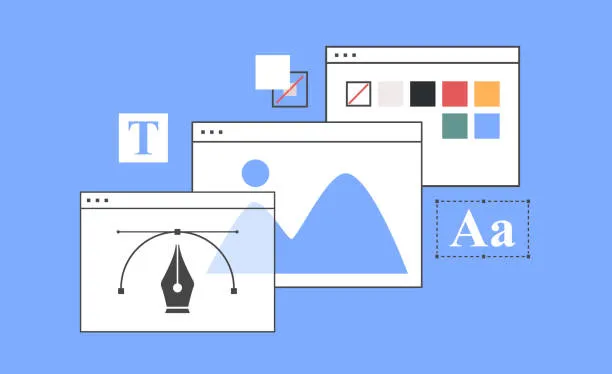 Vista de diseñador trabajando con herramientas visuales en un estudio creativo dedicado al diseño de páginas web en Monterrey con enfoque empresarial.