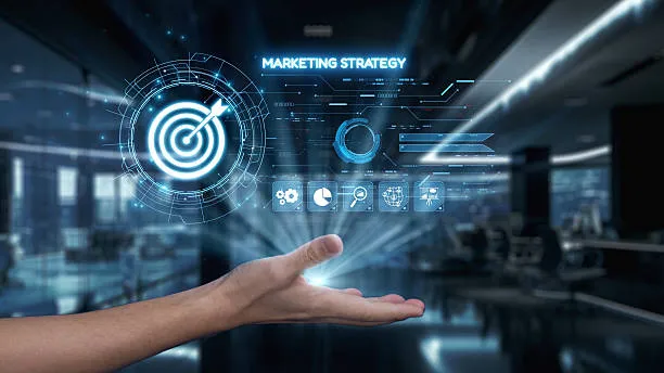 Fondo digital con texto marketing digital representando estrategias para diseñar efectivas campañas de marketing modernas.